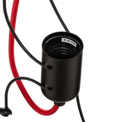 EMIBIG LIGHTING Pendellamper > Hængelampe Bobi 1 i sort, kabel rød, 1 lyskilde.