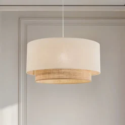 Duolla Pendellamper|Pendellamper > Hængelampe Boho, Ø 60 cm 1 lyskilde ecru/jute brun