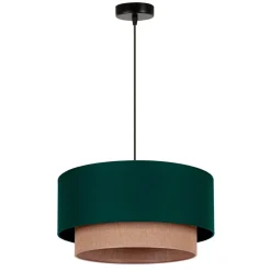 Pendellamper ^ Duolla Hængelampe Boho Ø 45 cm 1 lyskilde grøn/jute