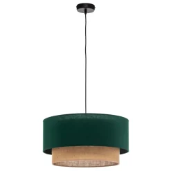 Pendellamper ^ Duolla Hængelampe Boho Ø 45 cm 1 lyskilde grøn/jute