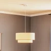 Duolla Pendellamper > Hængelampe Boho, dobbelt skærm, beige