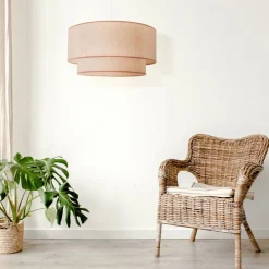 Duolla Pendellamper > Hængelampe Boho, dobbelt skærm, beige
