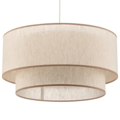 Duolla Pendellamper > Hængelampe Boho, dobbelt skærm, beige