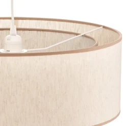 Duolla Pendellamper > Hængelampe Boho, dobbelt skærm, beige