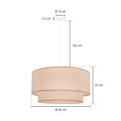 Duolla Pendellamper > Hængelampe Boho, dobbelt skærm, beige