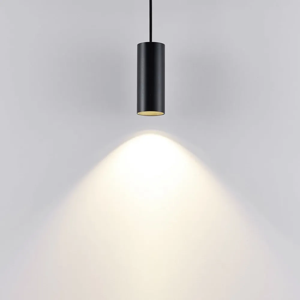 Deko-Light Pendellamper > Hængelampe CAN, sort, højde 15 cm, Ø 6 cm, metal, GU10