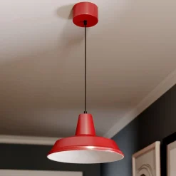 Luminex Pendellamper > Hængelampe CLASS, rød/hvid, Ø 36 cm, metal