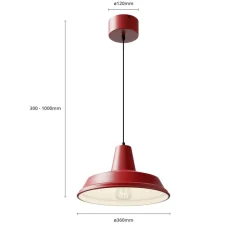Luminex Pendellamper > Hængelampe CLASS, rød/hvid, Ø 36 cm, metal