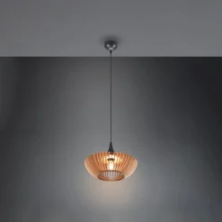 Trio Lighting Pendellamper|Pendellamper > Hængelampe Colino af trælameller, lyst træ