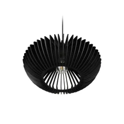 Trio Lighting Pendellamper > Hængelampe Colino af trælameller, sort