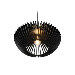 Trio Lighting Pendellamper > Hængelampe Colino af trælameller, sort