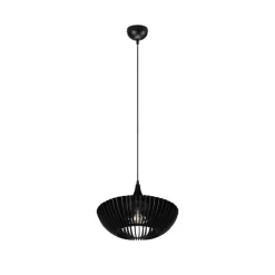 Trio Lighting Pendellamper > Hængelampe Colino af trælameller, sort