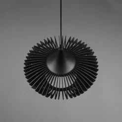 Trio Lighting Pendellamper > Hængelampe Colino af trælameller, sort