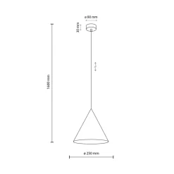 TK Lighting Pendellamper > Hængelampe Cono, 1 lyskilde, Ø 25 cm, grøn, E27