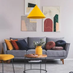 TK Lighting Pendellamper > Hængelampe Cono, 1 lyskilde, Ø 50 cm, gul, E27