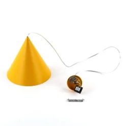 Pendellamper ^ TK Lighting Hængelampe Cono, 1 lyskilde, Ø 25 cm, gul, E27