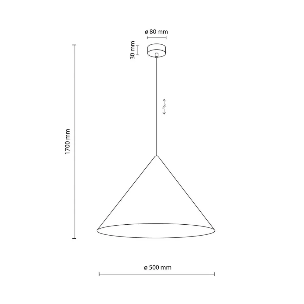 TK Lighting Pendellamper > Hængelampe Cono, 1 lyskilde, Ø 50 cm, hvid, E27
