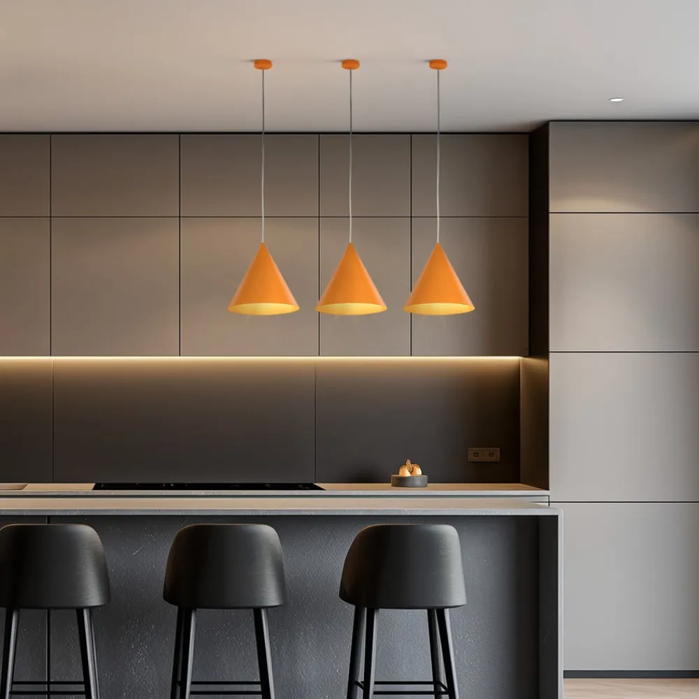 TK Lighting Pendellamper|Pendellamper > Hængelampe Cono, 1 lyskilde, Ø 25 cm, orange, E27