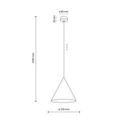 TK Lighting Pendellamper|Pendellamper > Hængelampe Cono, 1 lyskilde, Ø 25 cm, orange, E27