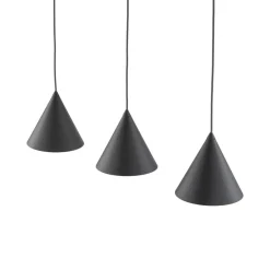 Pendellamper ^ TK Lighting Hængelampe Cono, 3 lyskilder, sort, E27