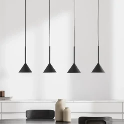 TK Lighting Pendellamper|Pendellamper > Hængelampe Cono Mini, 4 lyskilder, sort, E27