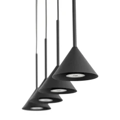 TK Lighting Pendellamper|Pendellamper > Hængelampe Cono Mini, 4 lyskilder, sort, E27
