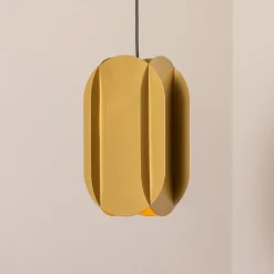 Pendellamper ^ Opviq Hængelampe Corner, guldfarvet, højde 35 cm, metal, E27