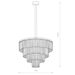 Nowodvorski Lighting Pendellamper|Pendellamper > Hængelampe Cristal, transparent/sort, Ø 71 cm
