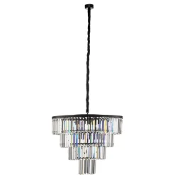 Nowodvorski Lighting Pendellamper|Pendellamper > Hængelampe Cristal, transparent/sort, Ø 71 cm