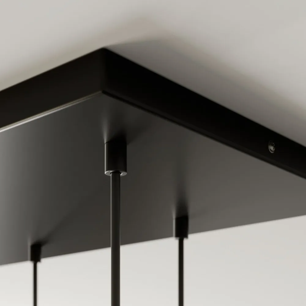Pendellamper ^ TK Lighting Hængelampe Cubus, 95 cm lang, 8 lyskilder, røggrå, glas
