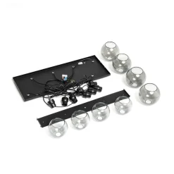 Pendellamper ^ TK Lighting Hængelampe Cubus, 95 cm lang, 8 lyskilder, røggrå, glas
