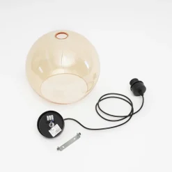 TK Lighting Pendellamper|Pendellamper > Hængelampe Cubus, rav, glas, Ø 30 cm, E27