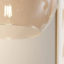TK Lighting Pendellamper|Pendellamper > Hængelampe Cubus, rav, glas, Ø 30 cm, E27