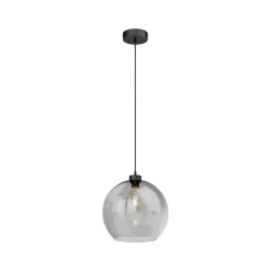 TK Lighting Pendellamper|Pendellamper > Hængelampe Cubus, røggrå, glas, Ø 30 cm, E27