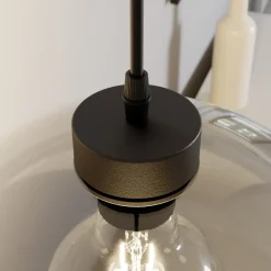 TK Lighting Pendellamper|Pendellamper > Hængelampe Cubus, røggrå, glas, Ø 30 cm, E27