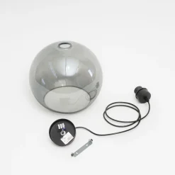 TK Lighting Pendellamper|Pendellamper > Hængelampe Cubus, røggrå, glas, Ø 30 cm, E27