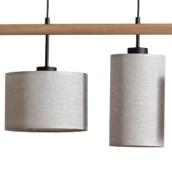 Pendellamper ^ TK Lighting Hængelampe Deva Nature, 4 lyskilder, tekstil