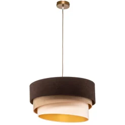 Duolla Pendellamper > Hængelampe Devon, brun/beige/ecru/guld Ø45cm