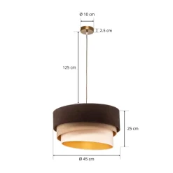 Duolla Pendellamper > Hængelampe Devon, brun/beige/ecru/guld Ø45cm