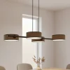 EMIBIG LIGHTING Pendellamper > Hængelampe Drumz 4, brun, stof/stål, længde 80 cm, E14