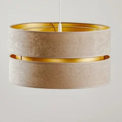 Duolla Pendellamper|Pendellamper > Hængelampe Duo, beige/guld, Ø40cm, 1 lyskilde