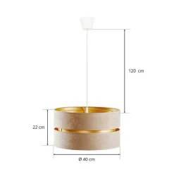 Duolla Pendellamper|Pendellamper > Hængelampe Duo, beige/guld, Ø40cm, 1 lyskilde