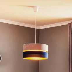 Duolla Pendellamper > Hængelampe Duo marineblå/grå/guld Ø40cm 1flammig