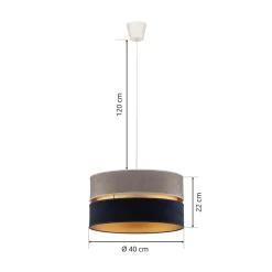 Duolla Pendellamper > Hængelampe Duo marineblå/grå/guld Ø40cm 1flammig