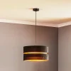 Pendellamper ^ Duolla Hængelampe Duo, sort/guld, Ø40cm, 1 lyskilde