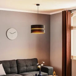 Pendellamper ^ Duolla Hængelampe Duo, sort/guld, Ø40cm, 1 lyskilde