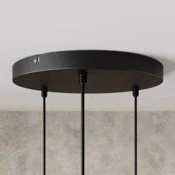 HELAM Pendellamper|Pendellamper > Hængelampe Edison i sort/kobber, 3 lyskilder, rund