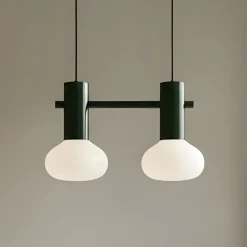 ALDEX Pendellamper > Hængelampe Flo, grøn, 2 lyskilder, glas