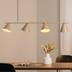 Pendellamper|Pendellamper ^ ALDEX Hængelampe Form 4, beige, metal, 4 lyskilder, kegle, E27