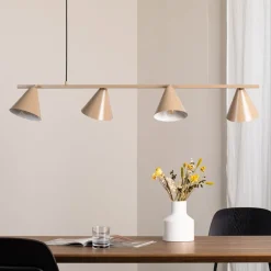 Pendellamper|Pendellamper ^ ALDEX Hængelampe Form 4, beige, metal, 4 lyskilder, kegle, E27